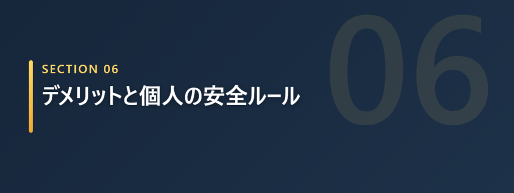 デメリットと安全ルールの章の見出し画像